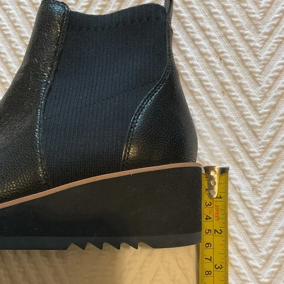 Eileen Fisher Lilou Black Leather Wedge Ankle Boots - Picture 14 of 15